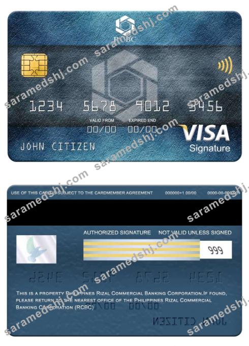 Philippines Rizal Commercial Banking Corporation (RCBC) visa signature card